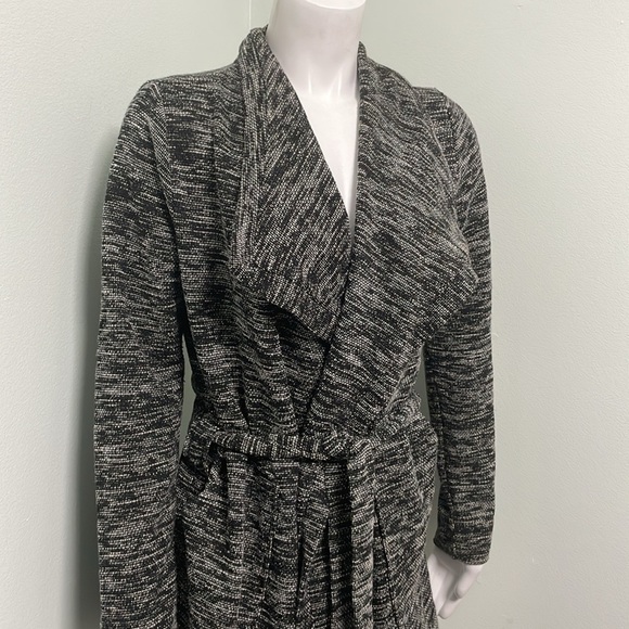 Loft black belted marled cardigan with pockets size small - Picture 5 of 10